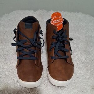 Wonder Nation Brown and Navy Kids Sneakers